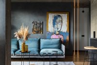 Blaue Wanddeko Industrial Style