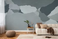 Blaue Abstrakte Wandmalerei