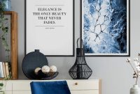 Blaue Poster-Wandgestaltung