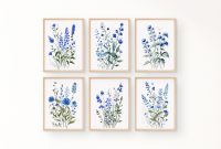 Blaue Botanische Wanddeko